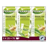 Pickwick - Professional Green Tea Ginger Lemongrass - 3x 25 zakjes - thumbnail