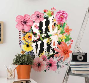 Sticker naam bloemen