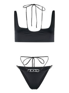 Off-White bikini à logo imprimé - Noir