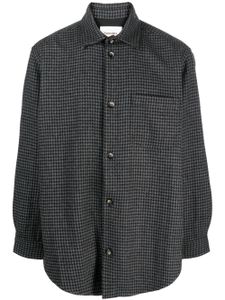 Nanushka chemise en laine mélangée à motif pied-de-poule - Noir