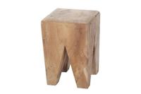 Teak houten kruk naturel 30x30x40cm