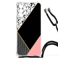 Samsung Galaxy A13 4G Shockproof Case Zwart Roze Vormen