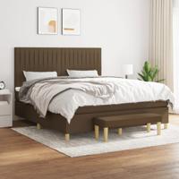 Boxspring met matras stof donkerbruin 180x200 cm