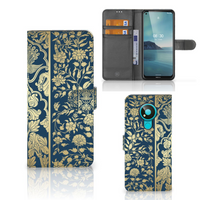 Nokia 3.4 Hoesje Beige Flowers - thumbnail