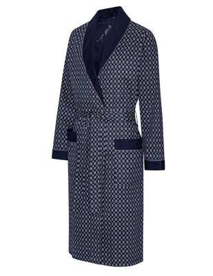 Heren Katoenen Ochtendjas Megeve Ambassador 1867 Kleur Donkerblauw Maat Medium
