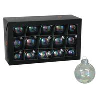 Othmar Decorations kerstballen -30x - transparant parelmoer -6cm- glas - Kerstbal - thumbnail