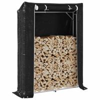 Haardhoutrek met regenhoes 150x40x200 cm gegalvaniseerd staal