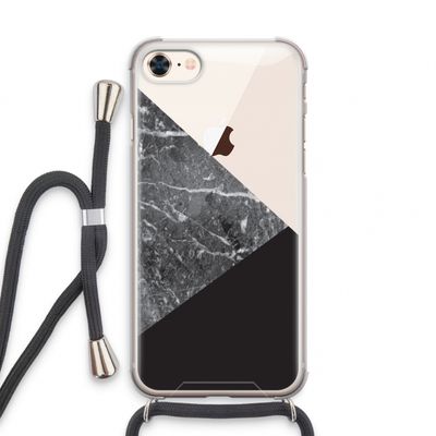 Combinatie marmer: iPhone 7 Transparant Hoesje met koord