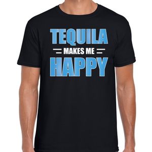 Tequila makes me happy drank t-shirt / kleding zwart voor heren