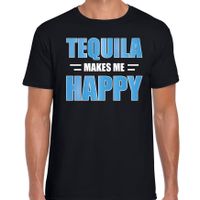 Tequila makes me happy drank t-shirt / kleding zwart voor heren - thumbnail