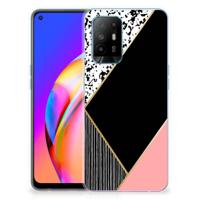 OPPO A94 5G | Reno5 Z | TPU Hoesje | Zwart Roze Vormen