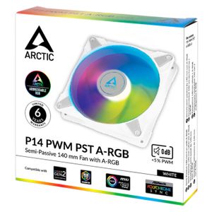 ARCTIC P14 PWM PST A-RGB Computer behuizing Ventilator 14 cm Wit 1 stuk(s)