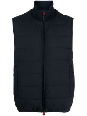 Kiton gilet matelassé à col montant - Bleu