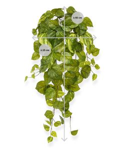 Pothos kunst hangplant 55cm - bont in pot