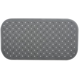 Douche/bad anti-slip mat badkamer - rubber - donkergrijs - 36 x 65 cm - rechthoek