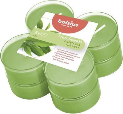 Maxilichten clear cup True Scents Green Tea 8u - Bolsius