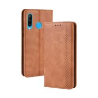 Magnetische gesp retro Crazy Horse textuur horizontale Flip lederen case voor Galaxy M30 met houder & card slots & Photo Frame (bruin)