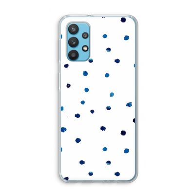 Blauwe stippen: Samsung Galaxy A32 4G Transparant Hoesje