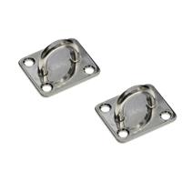 Mastoog muurplaat - 8x stuks - RVS - 3,5 x 4,0 cm - muurplaten - oogplaat - klussen - dhz