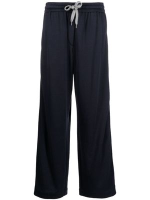 Brunello Cucinelli pantalon ample à ornements métallisés - Bleu