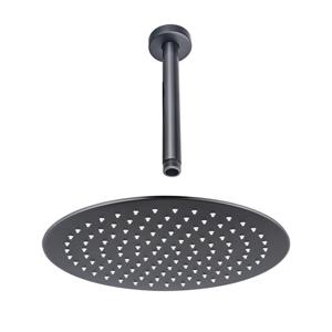 Fortifura Calvi Hoofddouche - 25cm - rond - plafondarm 20cm - Geborsteld Gunmetal PVD pvd SW720556/SW720558