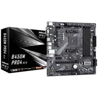 ASRock B450M Pro4 R2.0 Moederbord Socket AMD AM4 Vormfactor Micro-ATX Moederbord chipset AMD® B450