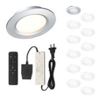 Set LED-inbouwspot met afstandsbediening Modena zilver 3W dimbaar 1-12 stuks