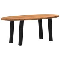 Eettafel 200x100x74 cm ovaal massief eikenhout lichtbruin