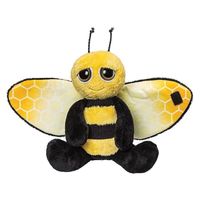 Suki Gifts Pluche gele met zwarte bijen knuffel - 18 cm - Bijen insecten knuffels   -