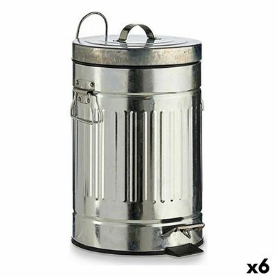 Pedaalemmer Zilverkleurig Staal 7 L (6 Stuks)
