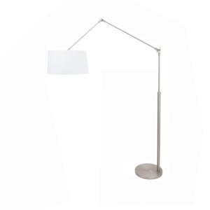 Steinhauer Vloerlamp Gramineus 165cm grijs met effen witte kap 9718ST