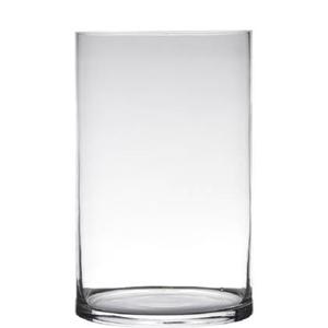 Hakbijl Glass Bloemenvaas - cilinder - transparant - glas - 30 x 19 cm
