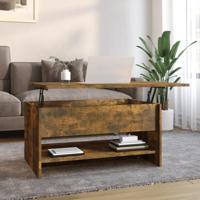 Salontafel 80x50x40 cm bewerkt hout gerookt eikenkleurig