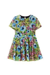 Jurk met tule en bloemen - BLUE - 7/8