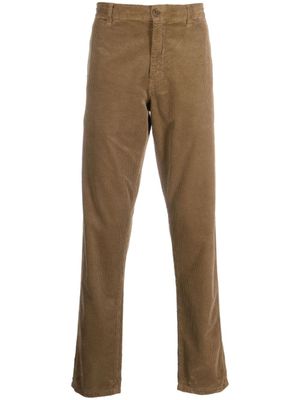 ASPESI pantalon en velours côtelé à taille mi-haute - Marron