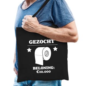 Gezocht wc papier beloning 10.000 tas / shopper zwart voor heren