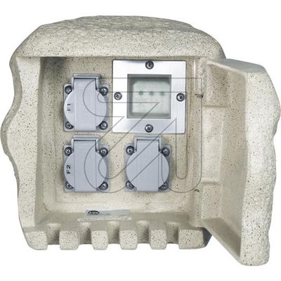 Tuinstopcontact Polystone look 3 stopcontacten draadloosschakelen