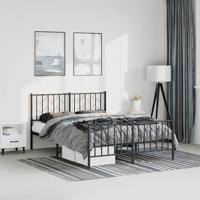 Bedframe met hoofd- en voeteneinde metaal zwart 193x203 cm