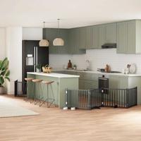 VidaXL Hondenhek inklapbaar 8 panelen 640 cm populierenhout zwart