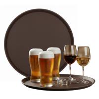 Gerimport Horeca Dienblad - 2x - antislip - bruin - kunststof - D40 cm