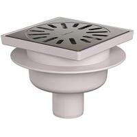 Xellanz Doucheput - 15x15cm - met Onderuitloop - RVS