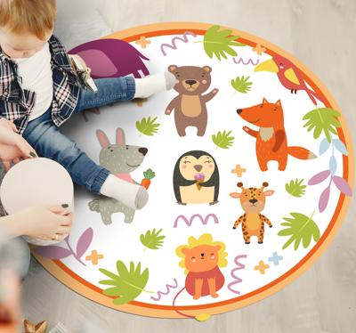 Vinyl vloerkleed dieren Schattige cartoon dierentuindieren