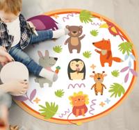 Vinyl vloerkleed dieren Schattige cartoon dierentuindieren