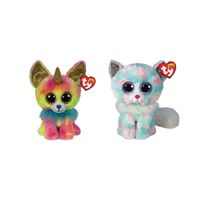 Ty - Knuffel - Beanie Boo's - Yips Chihuahua & Opal Cat