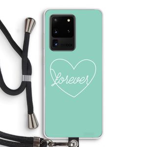 Forever heart pastel: Samsung Galaxy S20 Ultra Transparant Hoesje met koord