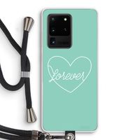Forever heart pastel: Samsung Galaxy S20 Ultra Transparant Hoesje met koord