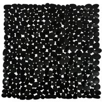MSV Douche/bad anti-slip mat - badkamer - pvc - zwart - 53  x 53 cm   - - thumbnail