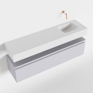Toiletmeubel Mondiaz Andor | 120 cm | Meubelkleur Cale | Lex vrijhangend wastafel Talc Rechts | Zonder kraangat