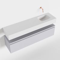 Toiletmeubel Mondiaz Andor | 120 cm | Meubelkleur Cale | Lex vrijhangend wastafel Talc Rechts | Zonder kraangat