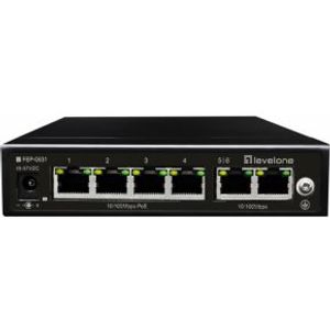 LevelOne FEP-0631 netwerk-switch Fast Ethernet (10/100) Power over Ethernet (PoE) Zwart